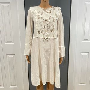 Antik Batik Melly Paneled Guipure lace and cotton-gauze dress